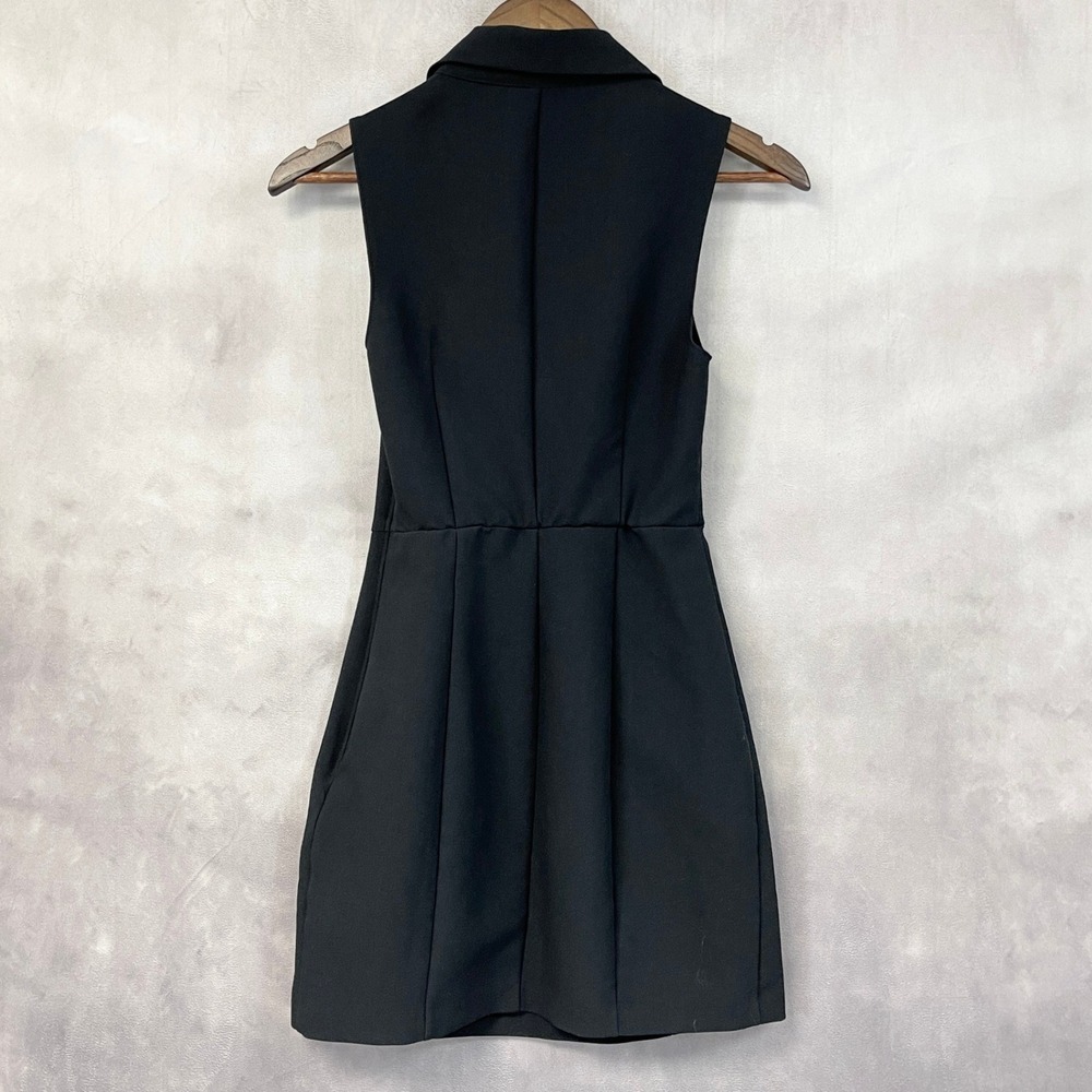 Abercrombie Fitch Blazer Dress Women XS Navy Sleeveless Stretch Preppy Parisian - Picture 2 of 13